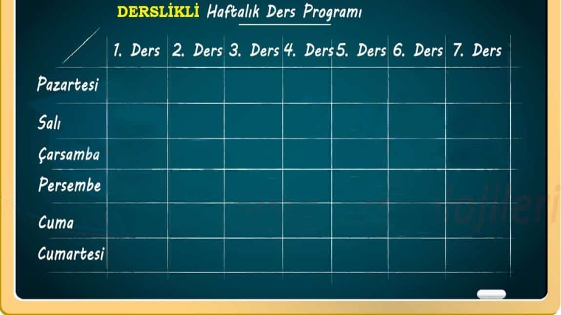 2025-2026 22.09.2025 tarihinden itibaren uygulanacak olan Sınıflarımıza Ait Ders Programlarımız